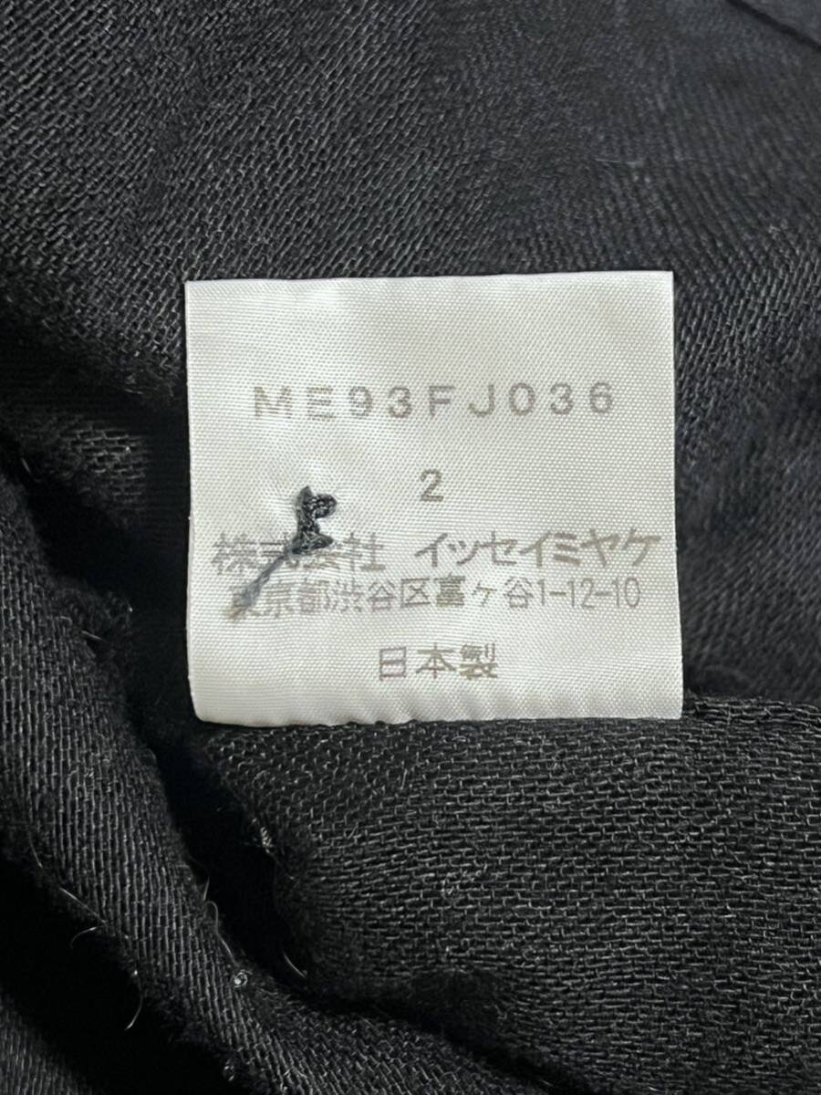 ISSEY MIYAKE MEN スタンドカラー 長袖シャツ ガーゼシャツ 黒 2 日本製 ME93FJ036 イッセイミヤケ メンズ _画像5