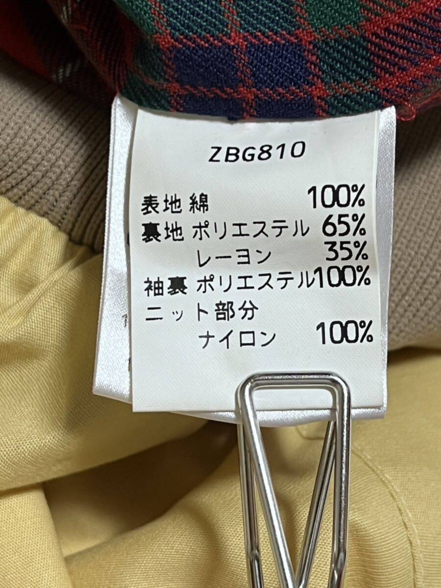 BARACUTA 英国製 スイングトップ G9 ベージュ 40 裏地 赤ブルゾン ハリントンジャケット チェック イングランド製　ZBG810バラクータ _画像5