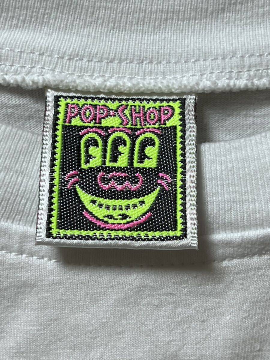 レア 90s POP-SHOPヴィンテージ アート Tシャツ 白 L ポップショップ Keith Haring キースヘリング ハンドプリント ART ON T-SHIRTS POP_画像5