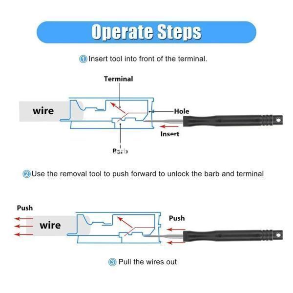 G5020:☆車の端子除去キット 18個 車の診断ツール ケーブルプラグ 抽出器 電気ワイヤー 圧着アセンブリ/ ボックス付き_画像4