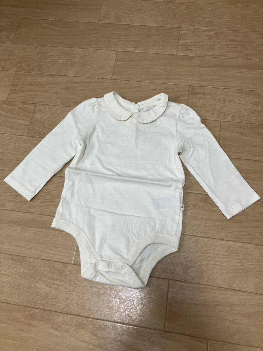 USED★baby GAP【襟付き長袖ロンパース】オフホワイト/90cm(18-24month)_画像1