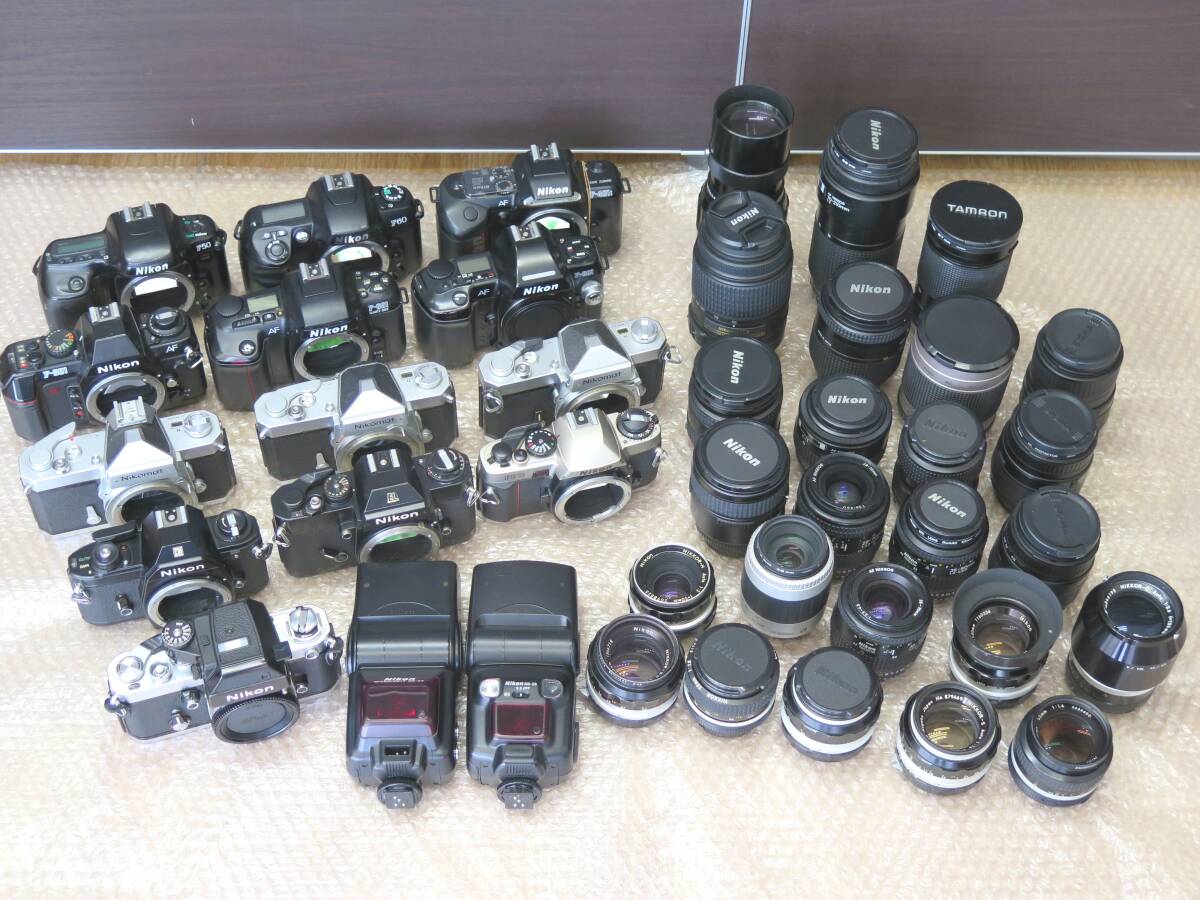 [1 иен старт ] Nikon Nikon камера 13 шт. линзы * Nikon для линзы 25шт.@ flash 2 пункт Junk совместно 
