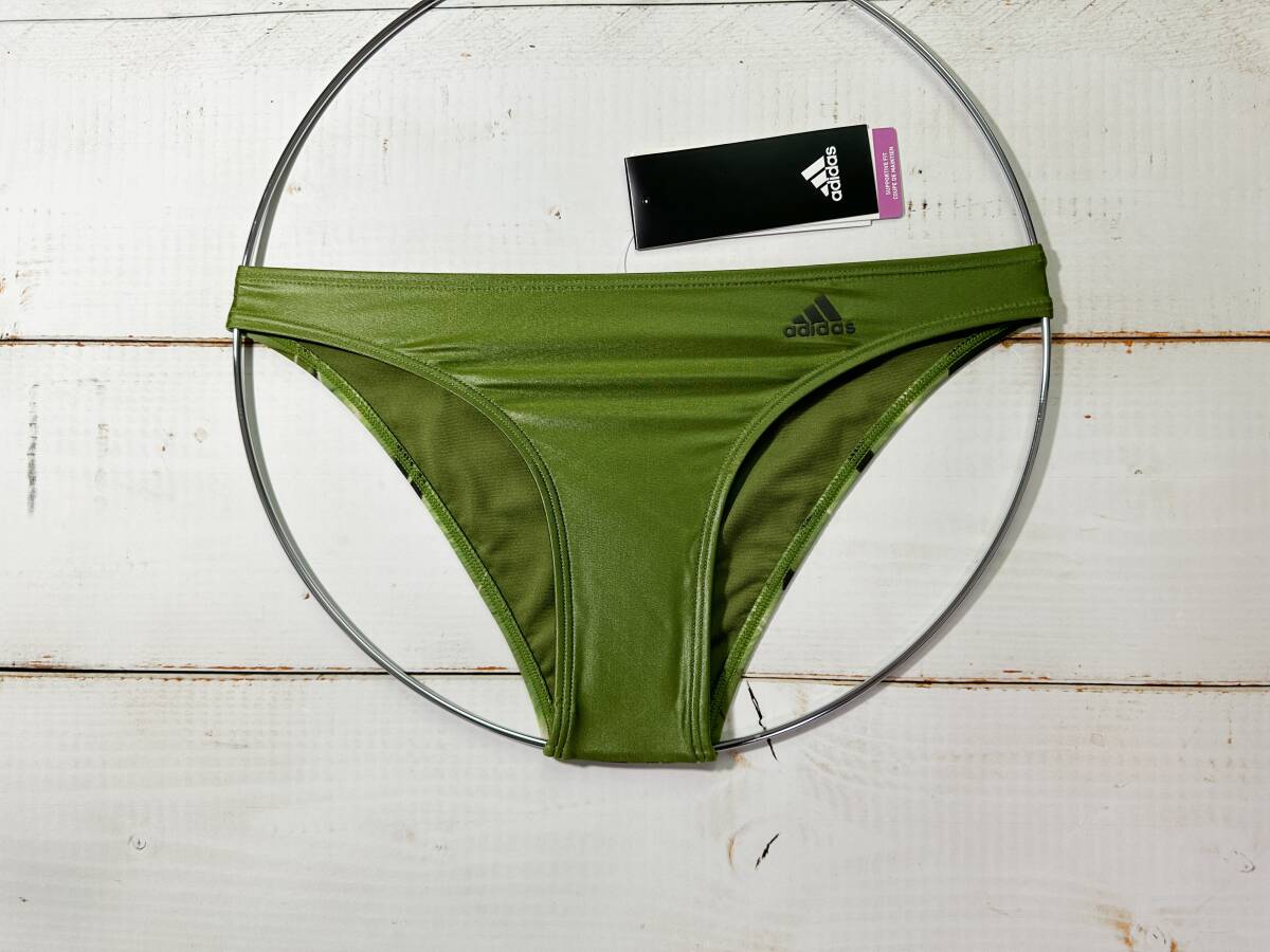 【即決】adidas アディダス 女性用 ビーチバレー ビキニ ショーツ 水着 ブルマ Green 海外2XS その1_画像1