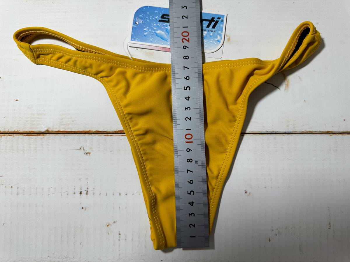 【即決】sporti スポルチ 女性用 ビーチバレー Tバック ビキニ ショーツ 水着 ブルマ Mustard 海外S