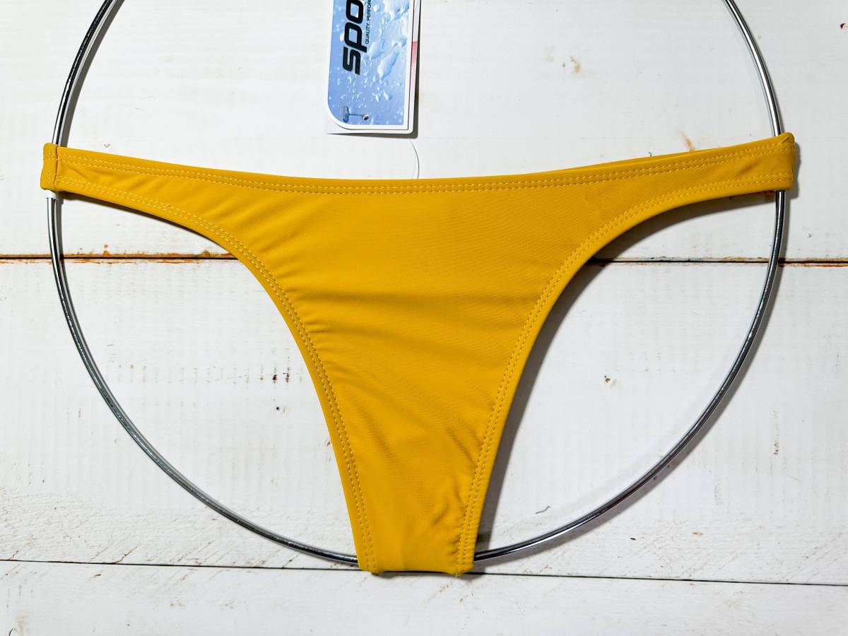 【即決】sporti スポルチ 女性用 ビーチバレー Tバック ビキニ ショーツ 水着 ブルマ Mustard 海外S