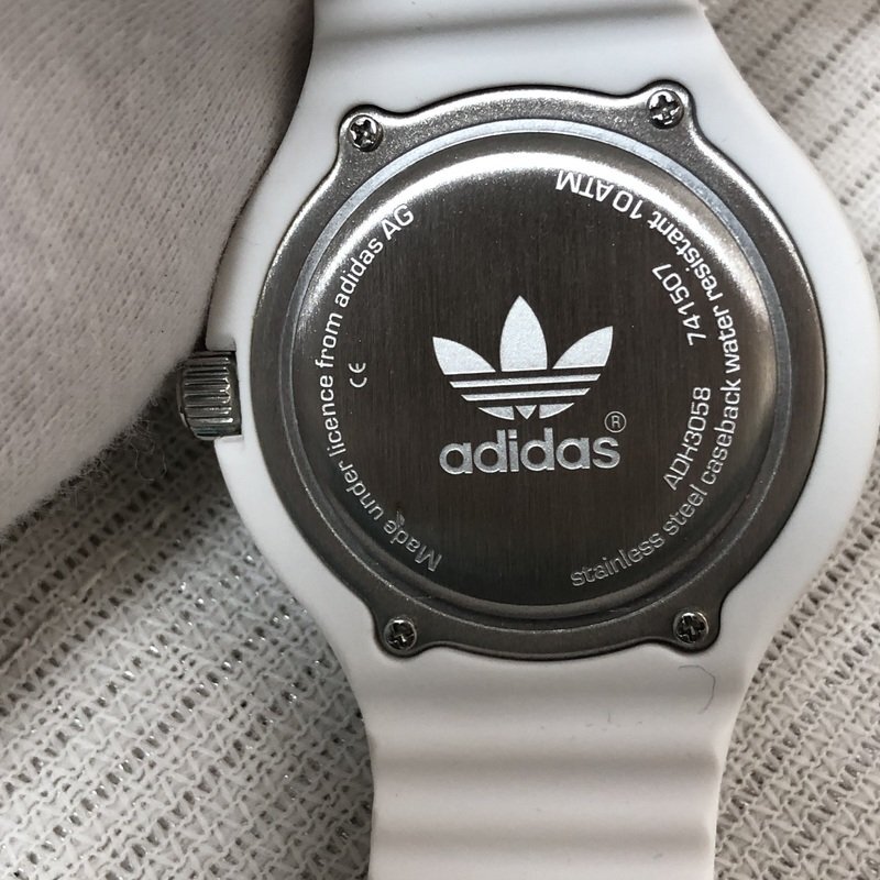 電池交換済 珍品 美品 ADIDAS アディダス イプスウォッチ IPSWATCH シリコンベルト ホワイト ADH3058 スポーツ IW405AT07ADD//_画像5