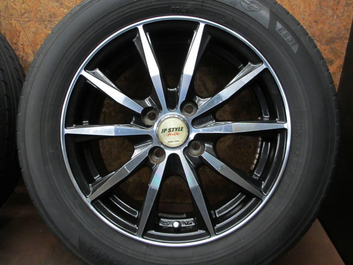 *JP STYLE + YOKOHAMA ES31 185/65R15 4 pcs set [ aqua Yaris Corolla Fielder Note Freed (4 hole ) Fit Demio Swift ]