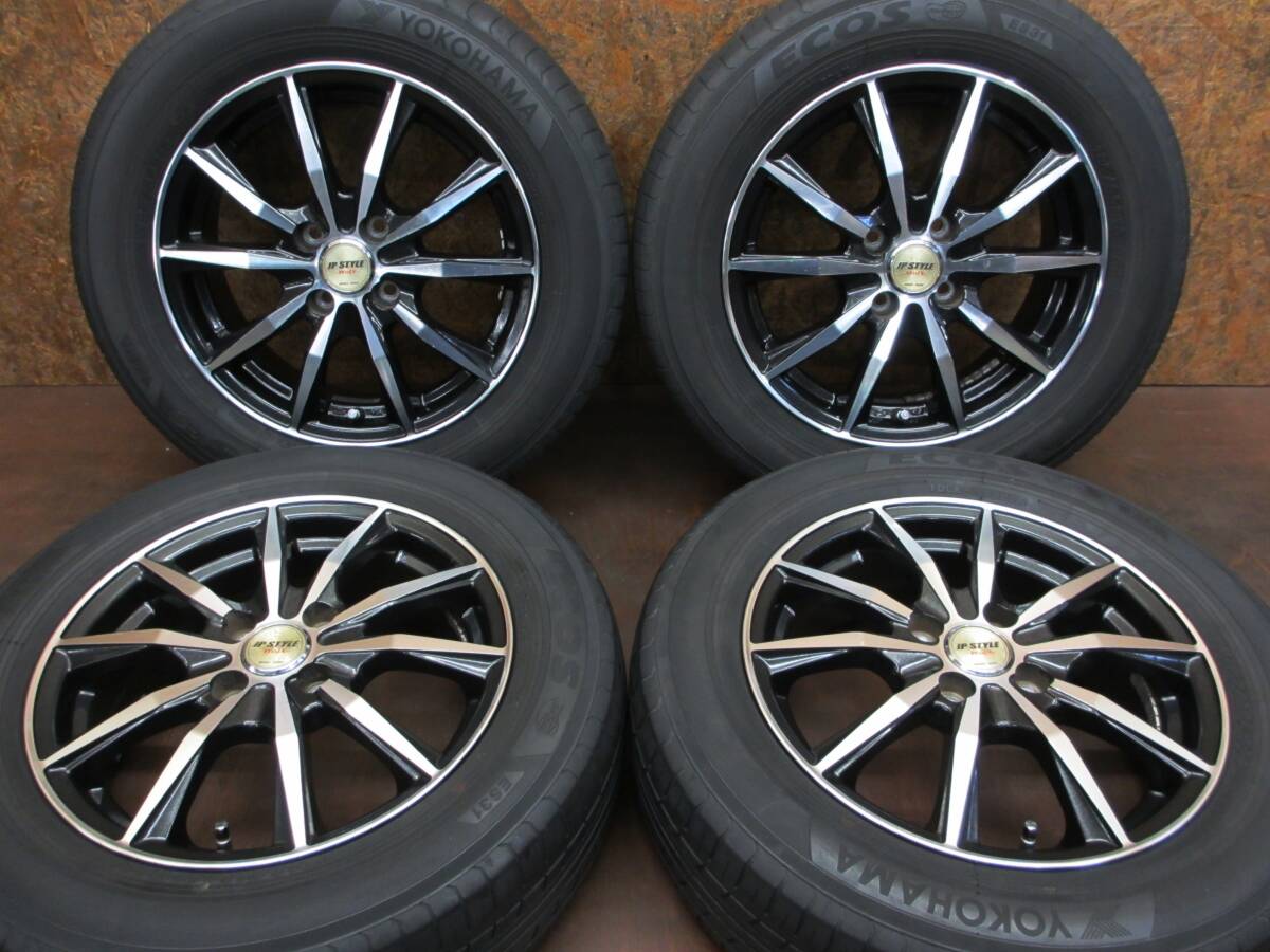 *JP STYLE + YOKOHAMA ES31 185/65R15 4 pcs set [ aqua Yaris Corolla Fielder Note Freed (4 hole ) Fit Demio Swift ]