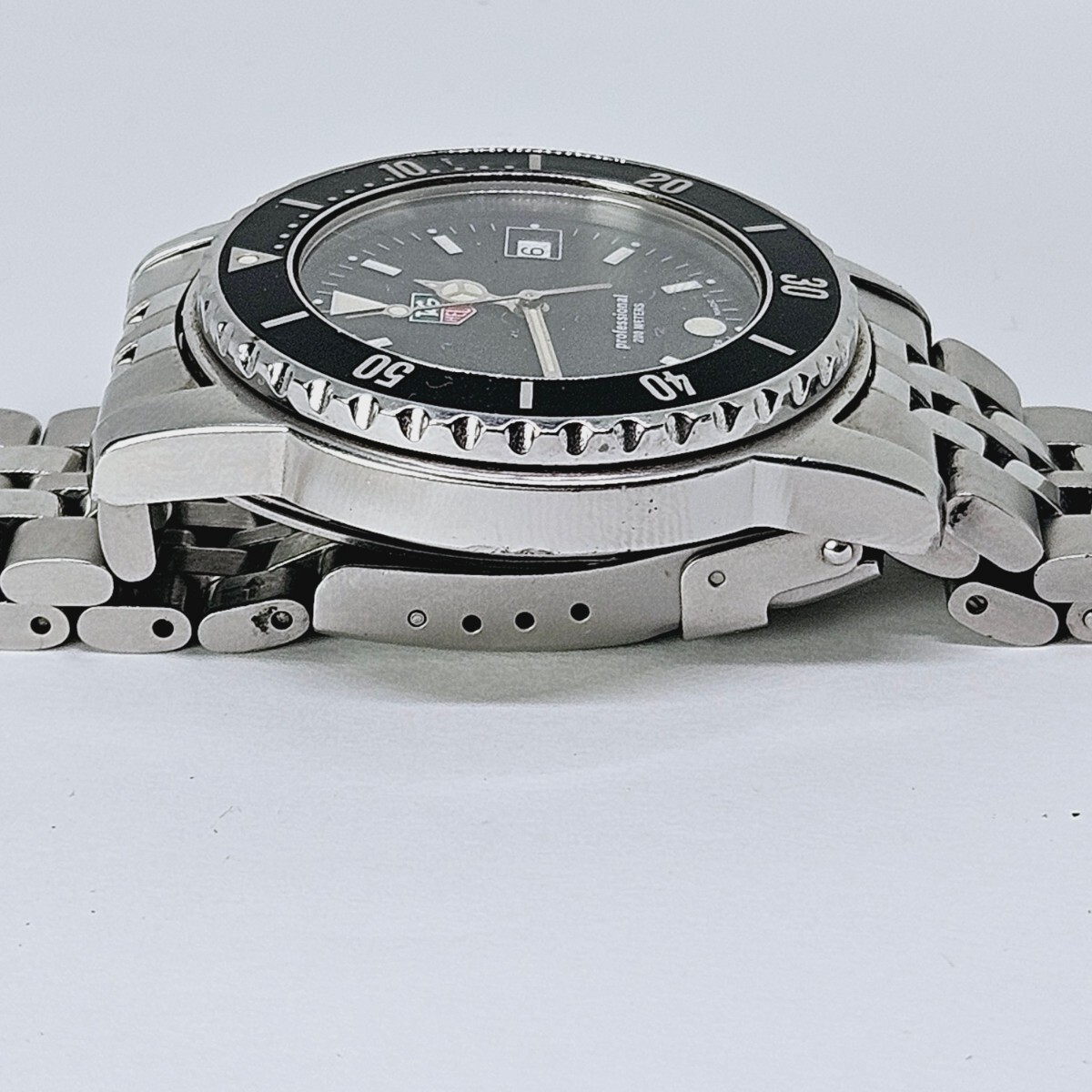 1円 稼働 良品 TAG Heuer タグホイヤー QZ WD1210-00 プロフェッショナル200M デイト 黒文字盤 メンズ腕時計 0899100YSD の画像4