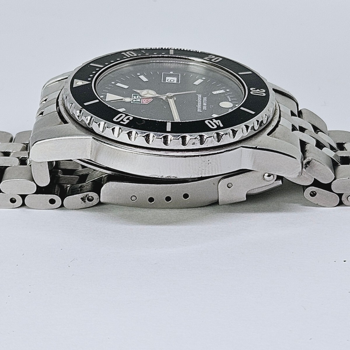 1円 稼働 良品 TAG Heuer　タグホイヤー QZ WD1210-00 プロフェッショナル200M デイト 黒文字盤 メンズ腕時計 0899100YSD　_画像4