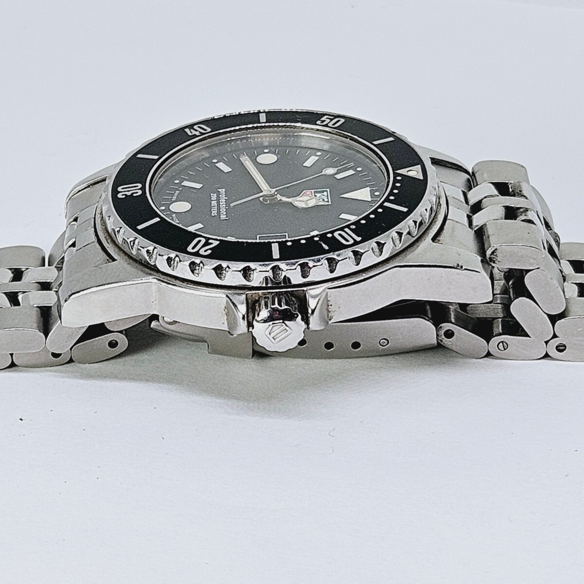 1円 稼働 良品 TAG Heuer タグホイヤー QZ WD1210-00 プロフェッショナル200M デイト 黒文字盤 メンズ腕時計 0899100YSD の画像3
