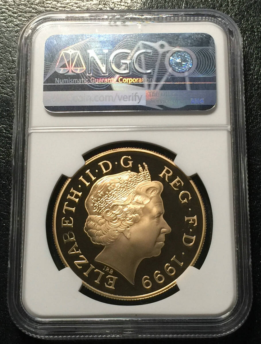 イギリス 1999年 ダイアナ妃追悼 5ポンド金貨 NGC PF69 Ultra Cameo 元箱COA付 _画像2