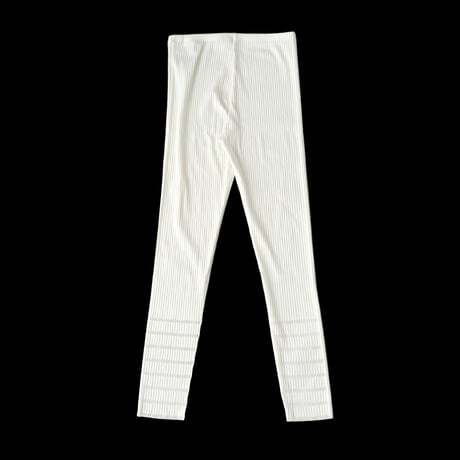 ND6.@ PLEATS PLEASE beautiful goods pleat leggings pants lady's size 3/L white 1.0