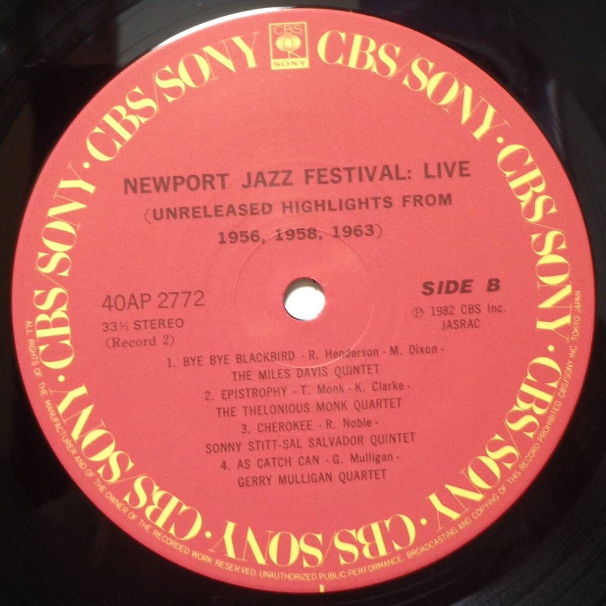 【JZ017】V.A.(Jazz)「Newport Jazz Festival : Live (Unreleased Highlights From 1956, 1958, 1963)」(2LP), 84 JPN(帯) 国内初回盤_画像8