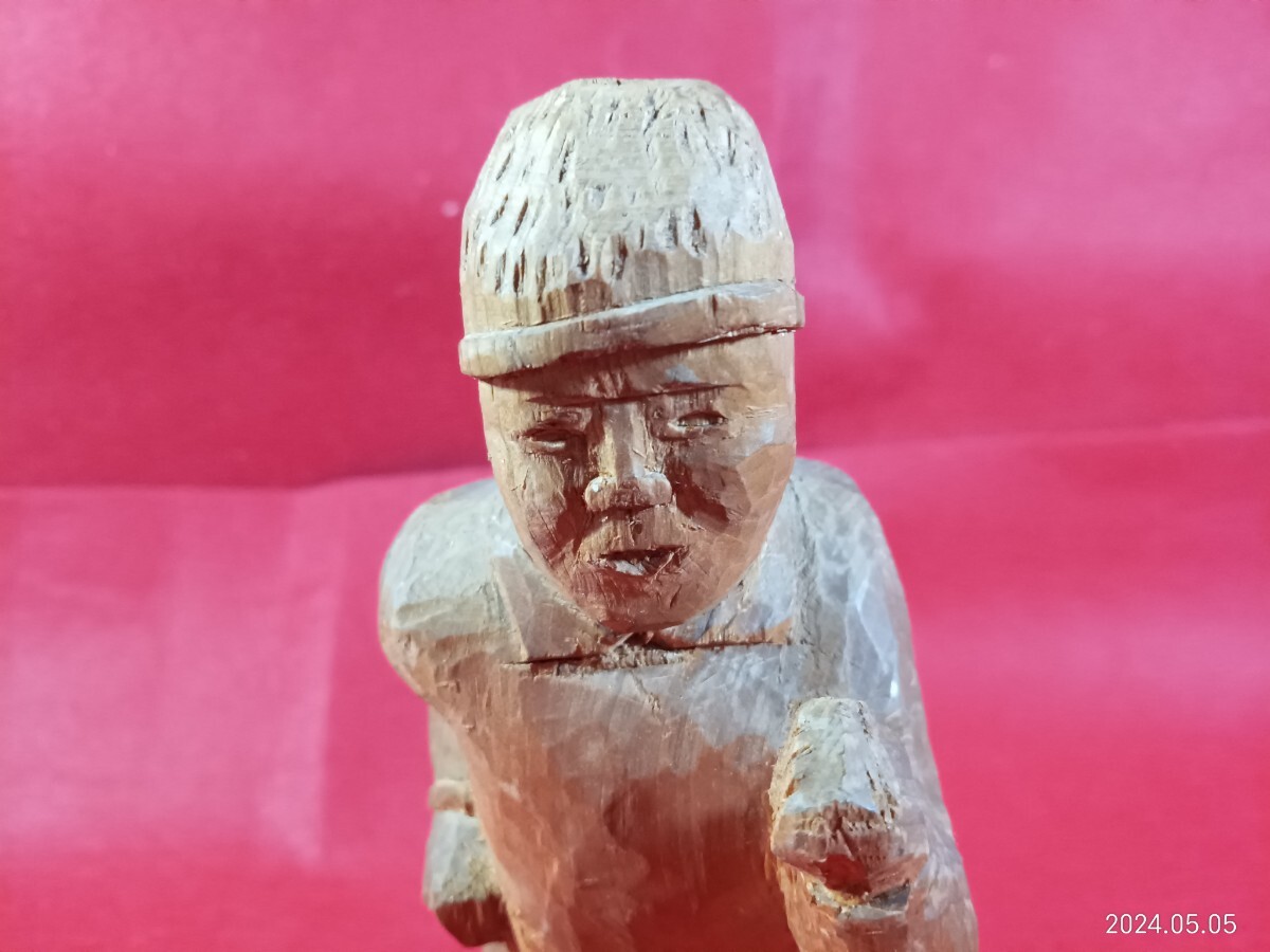 木彫 オブジェ ””走る人”” 傷無し 高さ16センチの画像7