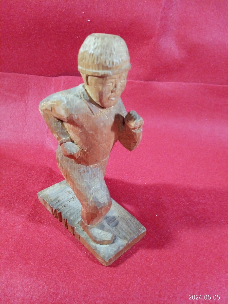 木彫 オブジェ ””走る人”” 傷無し 高さ16センチの画像3