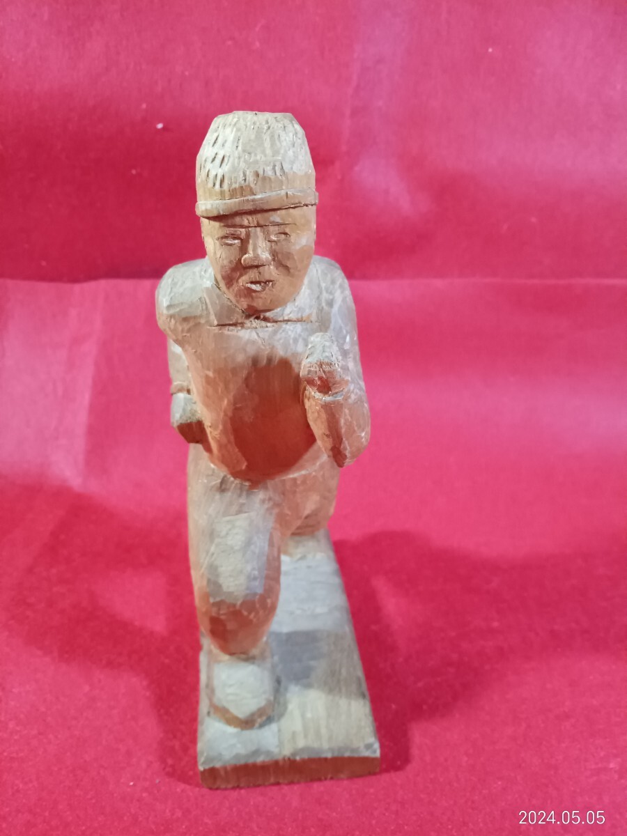 木彫 オブジェ ””走る人”” 傷無し 高さ16センチの画像2