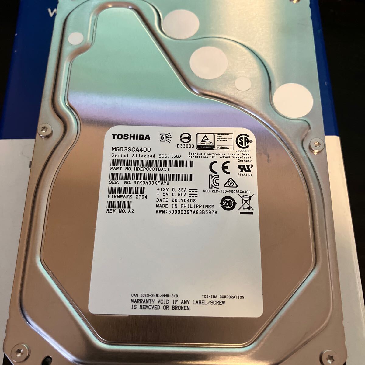 HDD 4TB MG03SCA400 未使用_画像2