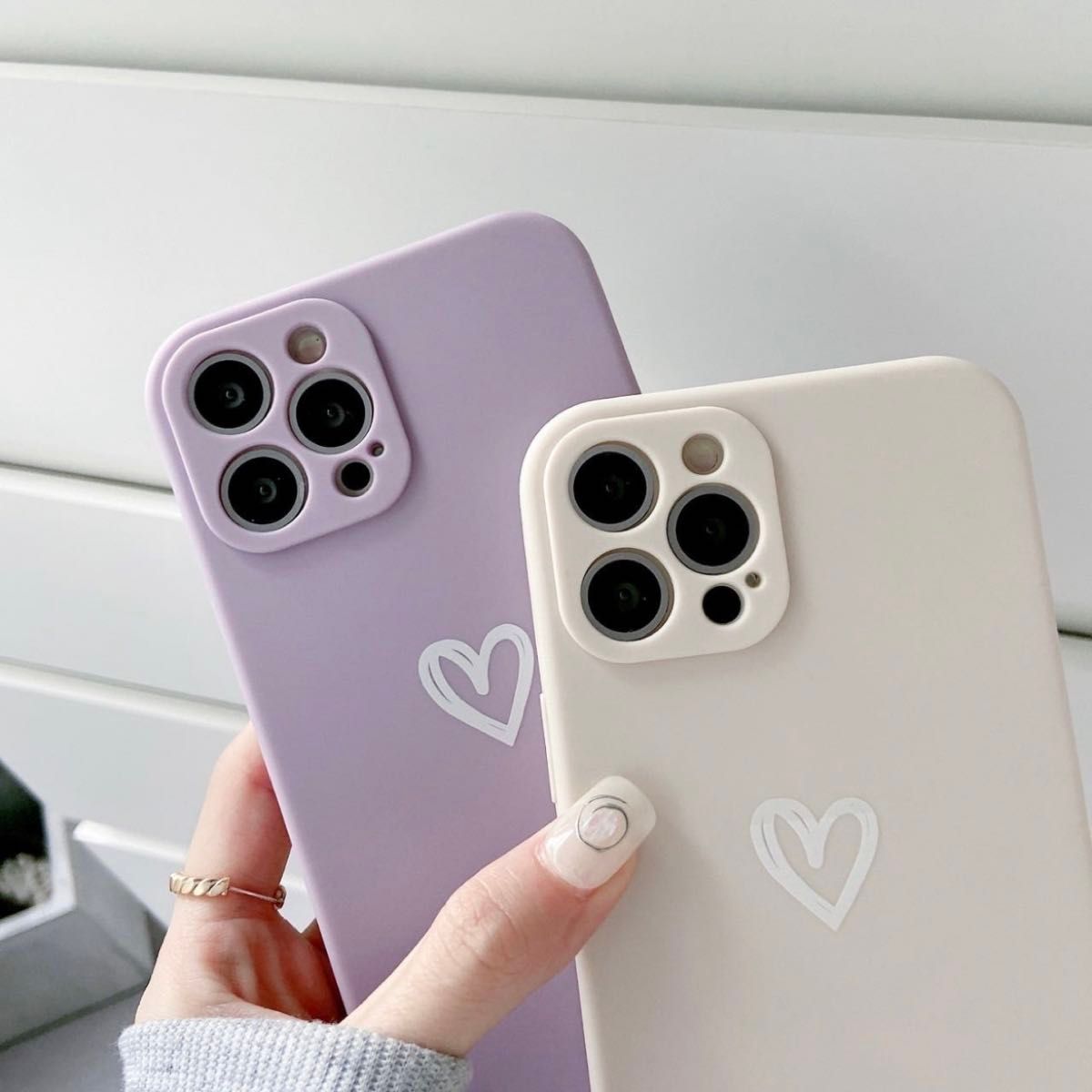 【iPhone14promax】パープル iPhoneケース シンプル 紫色 可愛い お洒落