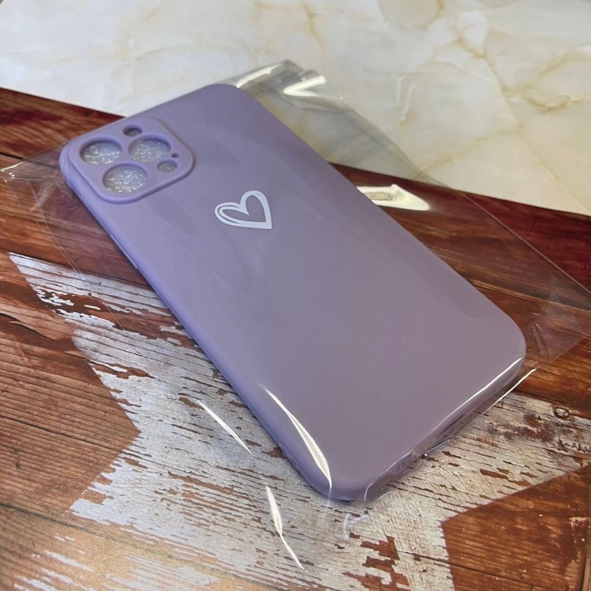 【iPhone14promax】パープル iPhoneケース シンプル 紫色 可愛い お洒落
