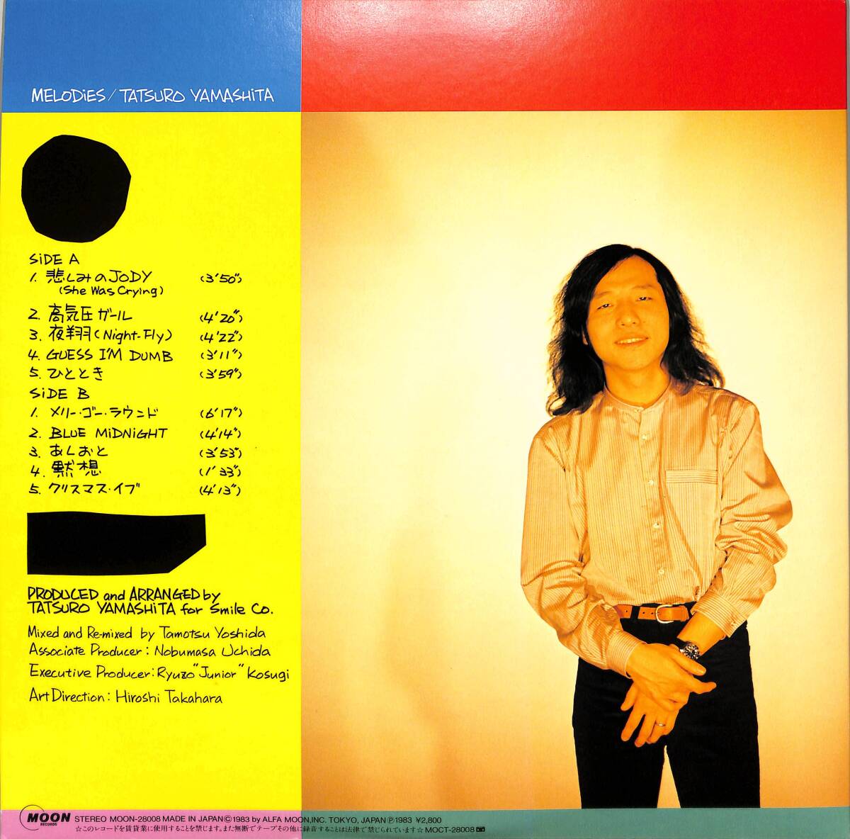 A00593737/LP/山下達郎「Melodies (1983年・MOON-28008・吉田美奈子作詞有・グレン・キャンベルのカヴァー曲収録)」の画像2