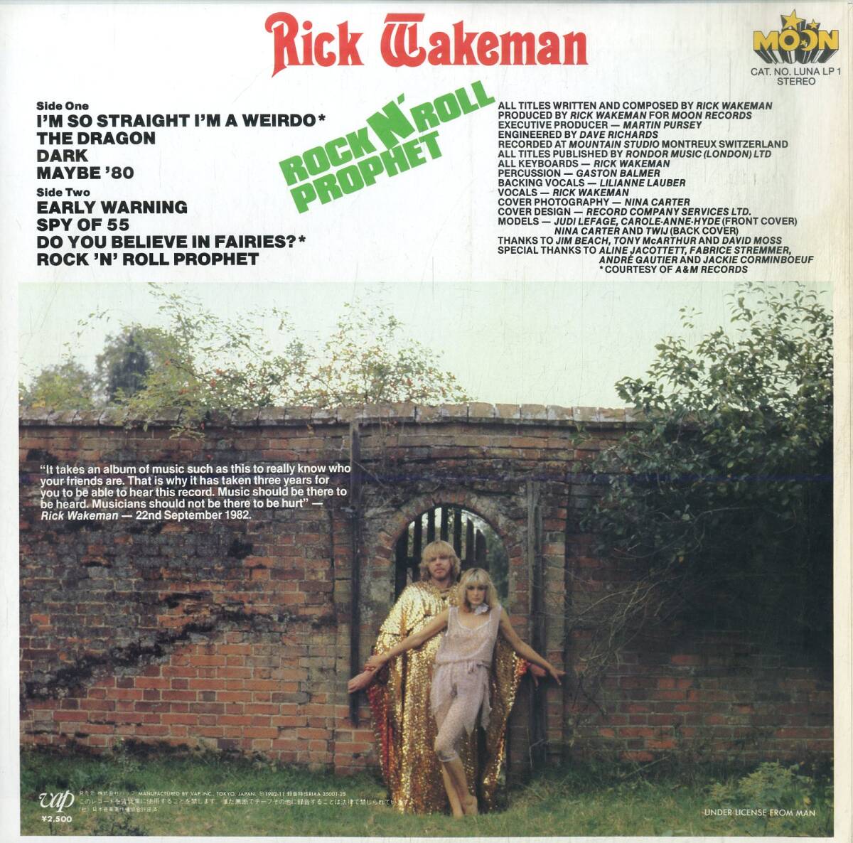 A00594026/LP/リック・ウエイクマン (RICK WAKEMAN・イエス・YES)「Rock N Roll Prophet (1982年・35001-25・プログレ)」の画像2