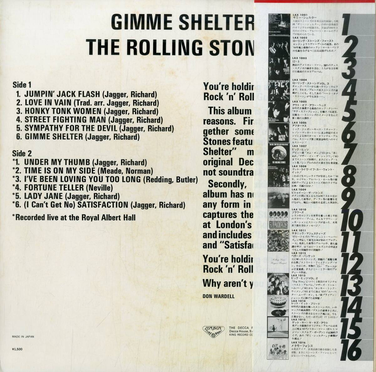 A00593934/LP/ローリング・ストーンズ (THE ROLLING STONES)「Gimme Shelter (1978年・LAX-1001)」の画像2