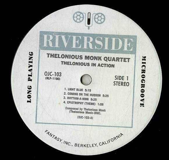 A00593899/LP/セロニアス・モンク・カルテット with ジョニー・グリフィン「Thelonious In Action (1984年・OJC-103・ハードバップ)」の画像3