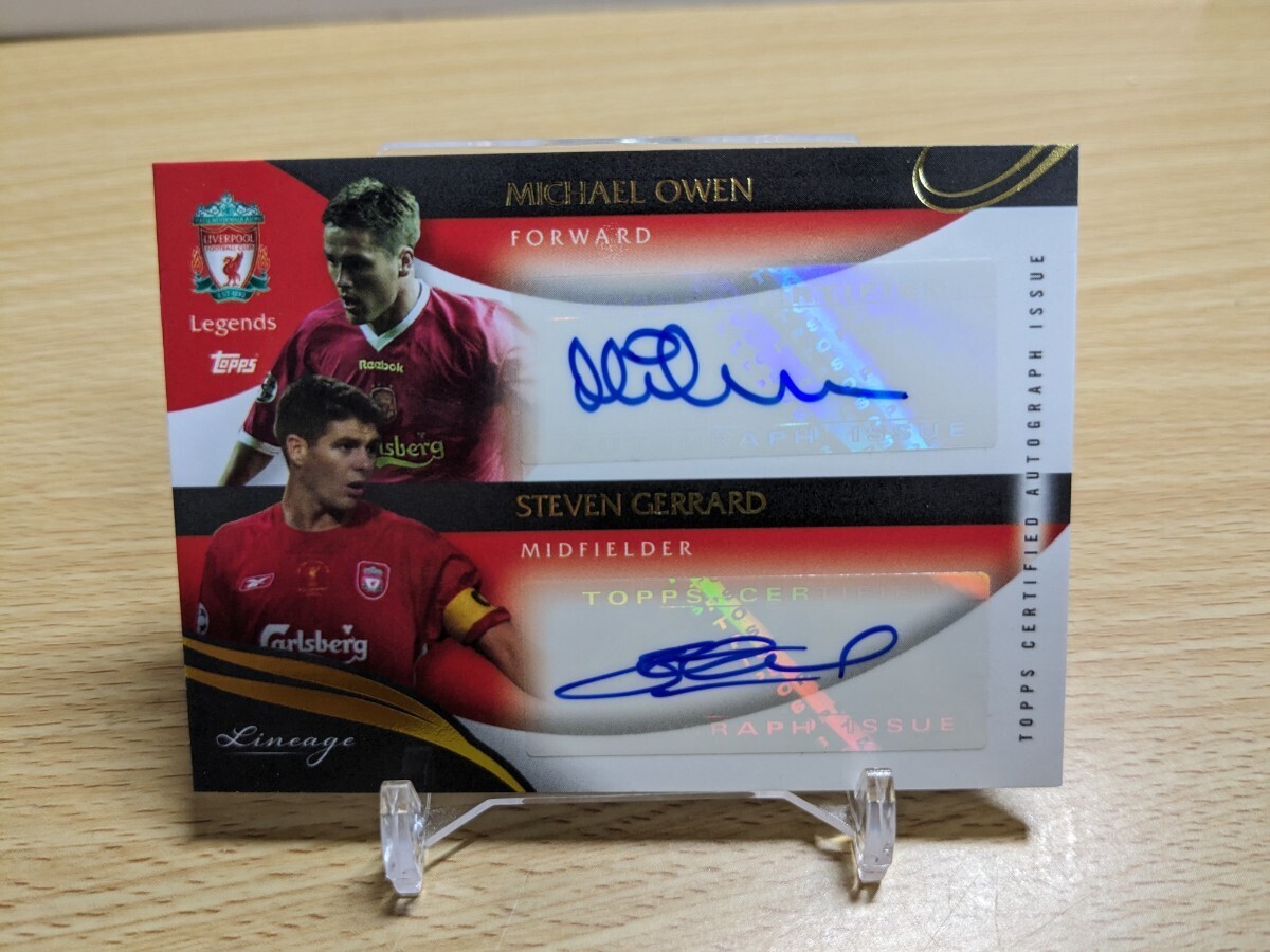 【ジェラード＆オーウェン】直筆サインカード◆2022-23 Topps Steven Gerrard Michael Owen Dual Auto Co-Signer Liverpool Lineage_画像2