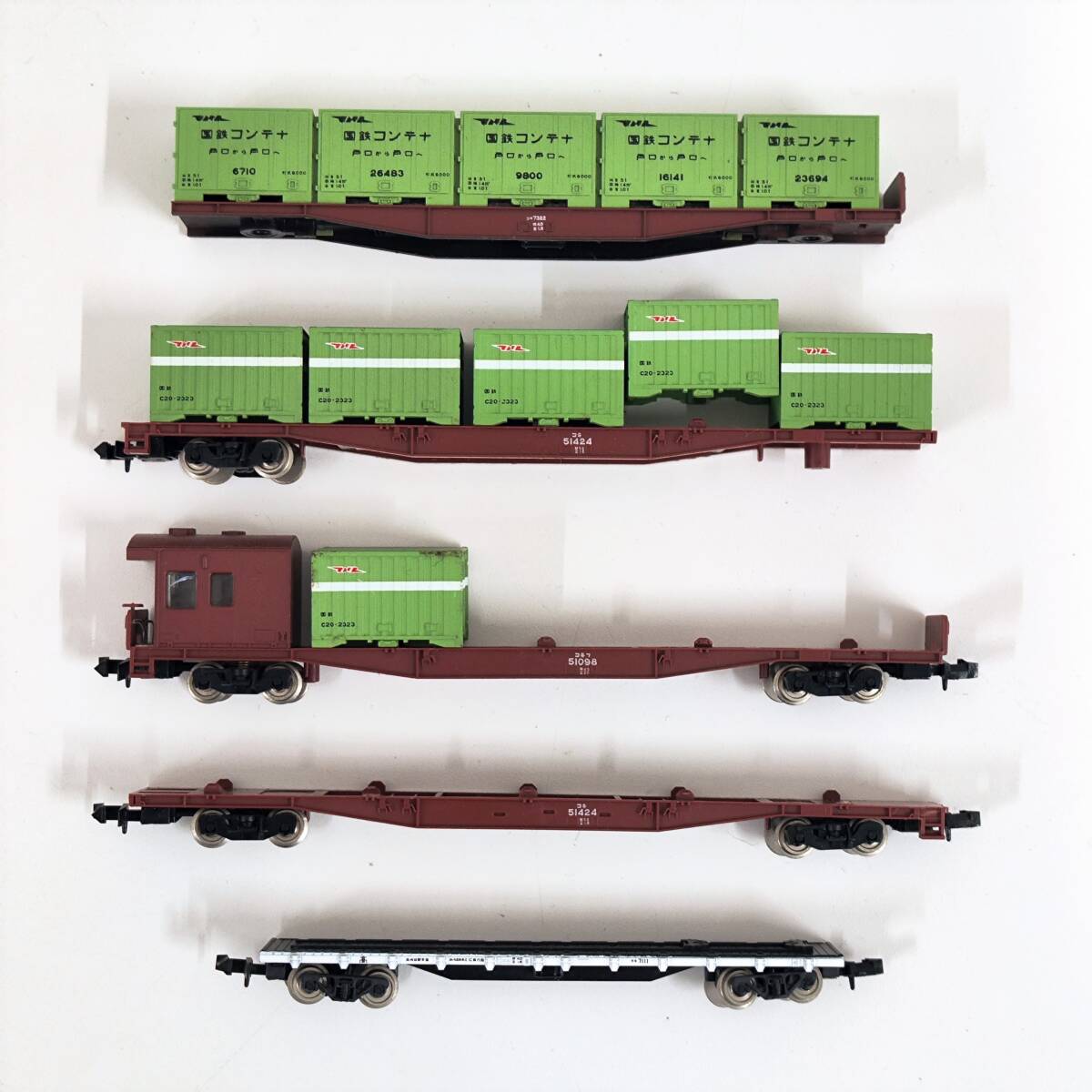5511[ junk treatment * N gauge . car summarize ]JR National Railways container car freight train [koki100-25/koki51424/kokif51098 etc. ] container 34 point railroad model 
