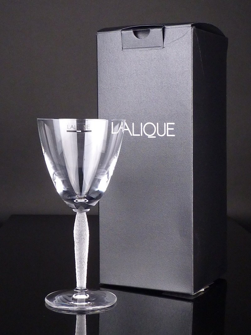 【扇屋】 LALIQUE ルーブル ワイングラス 高さ 約19㎝ 幅 約9㎝ ルネ・ラリック ガラス 洋食器 z_画像9