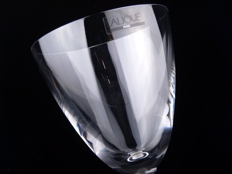 【扇屋】 LALIQUE ルーブル ワイングラス 高さ 約19㎝ 幅 約9㎝ ルネ・ラリック ガラス 洋食器 z_画像3