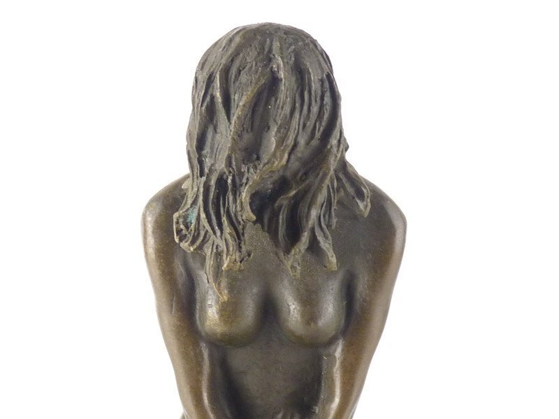 【扇屋】裸婦ブロンズ像 高さ 約24cm 幅 約21cm×約11cm 銅製 裸婦 女性像_画像5