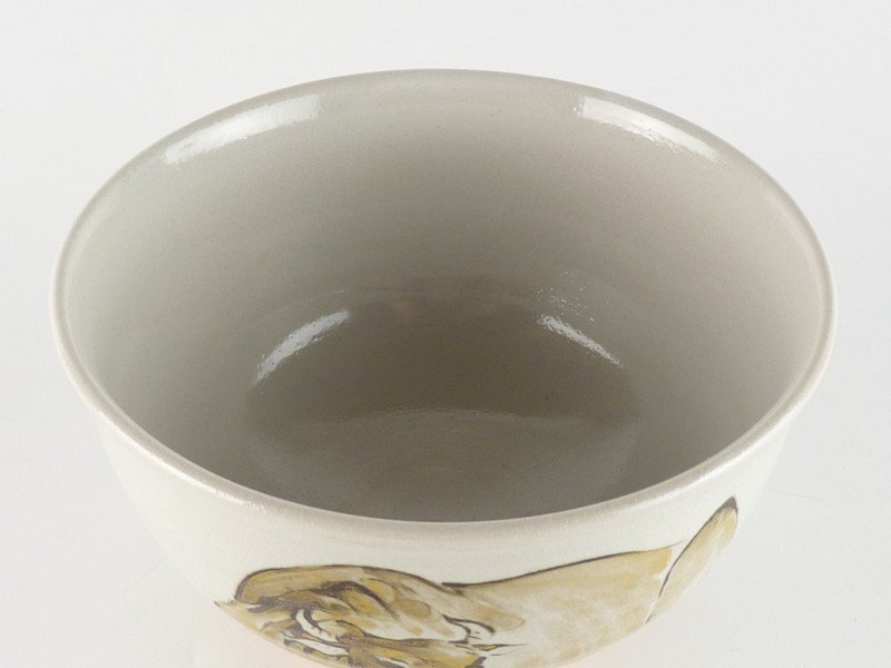 【扇屋】三浦竹軒「牛図 茶碗」共箱 幅 約13cm 高さ 約7.5cm 干支 丑 抹茶碗 茶道具 tw-11_画像3