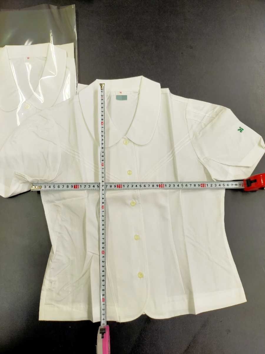 [2 sheets set ][ free shipping ][M][...][ complete unused ][ Aichi prefecture uniform collection ][ old .. sleeve embroidery ] blouse short sleeves school 