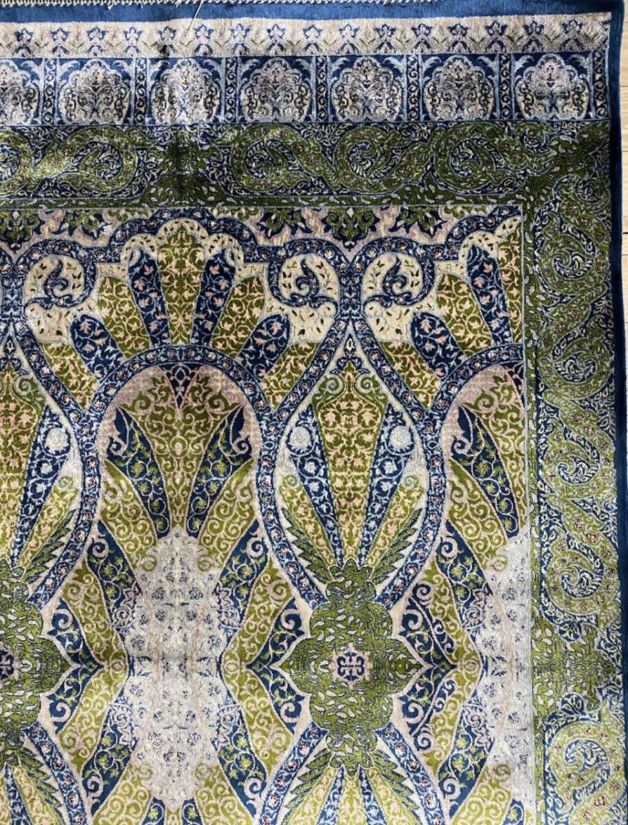 百貨店展示品　Negin Mashhad Helel工房　シルク100％ 最高峰225万ノット　イラン産　手織り 高級ペルシャ絨毯 101×152cm　#16_画像8