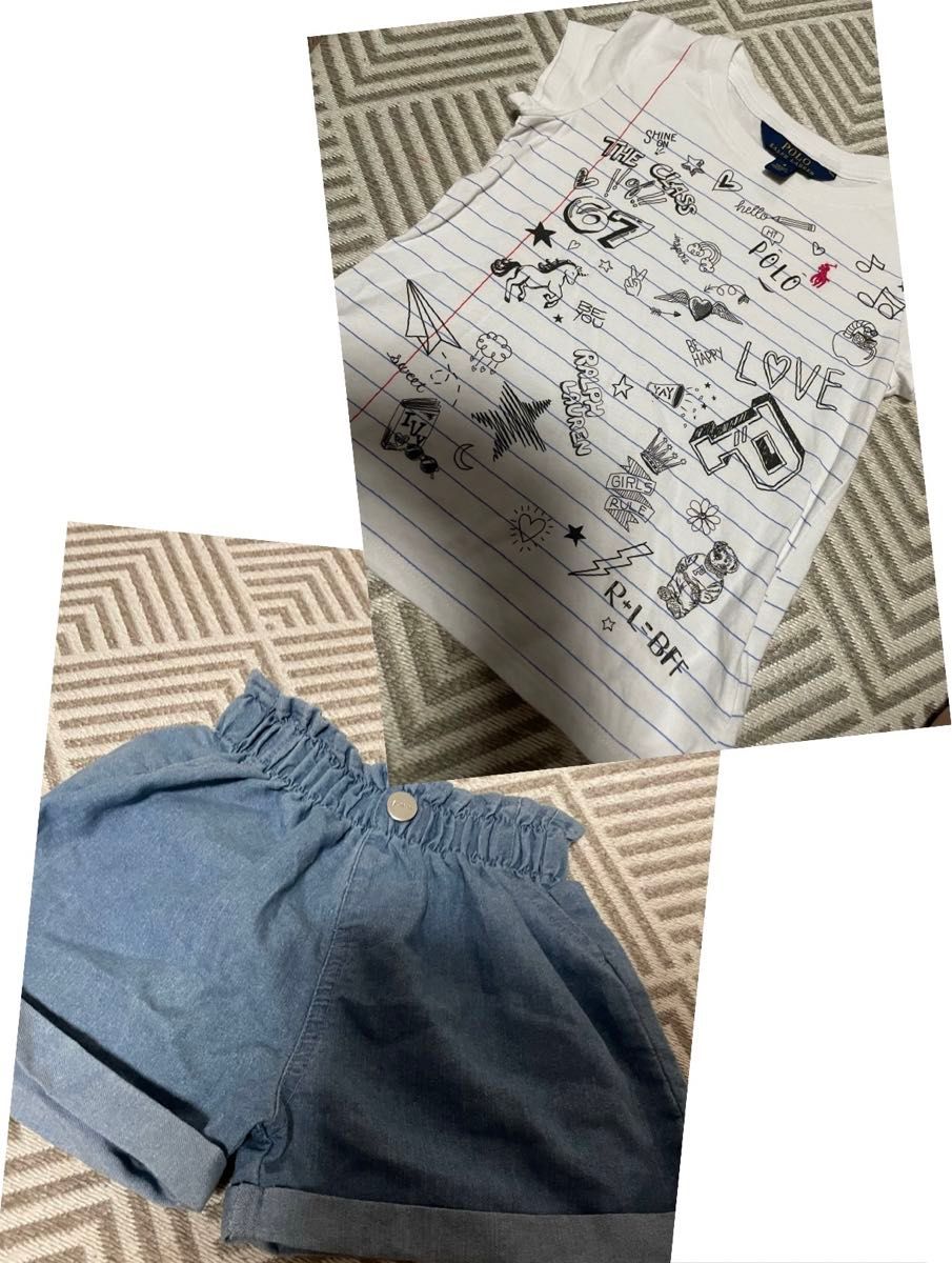 【美品】ラルフローレン　Tシャツ　100 & a.v.v デニムショートパンツ100  短パン　女の子