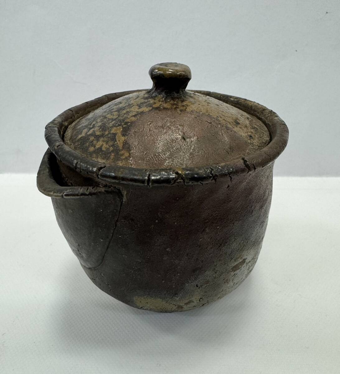 松田華山 備前宝瓶 備前焼 陶印 煎茶道具 茶器 茶道 骨董品 日本美術 美術品 古美術 焼き物 コレクター放出品_画像1