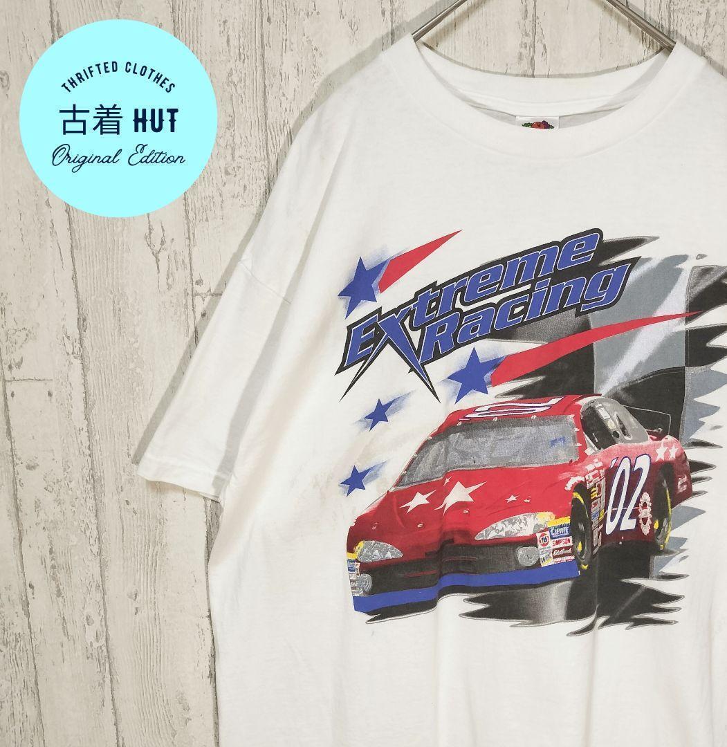 レーシングTシャツ　フルーツオブザルーム　USA古着　ビッグプリント　#h172_画像1