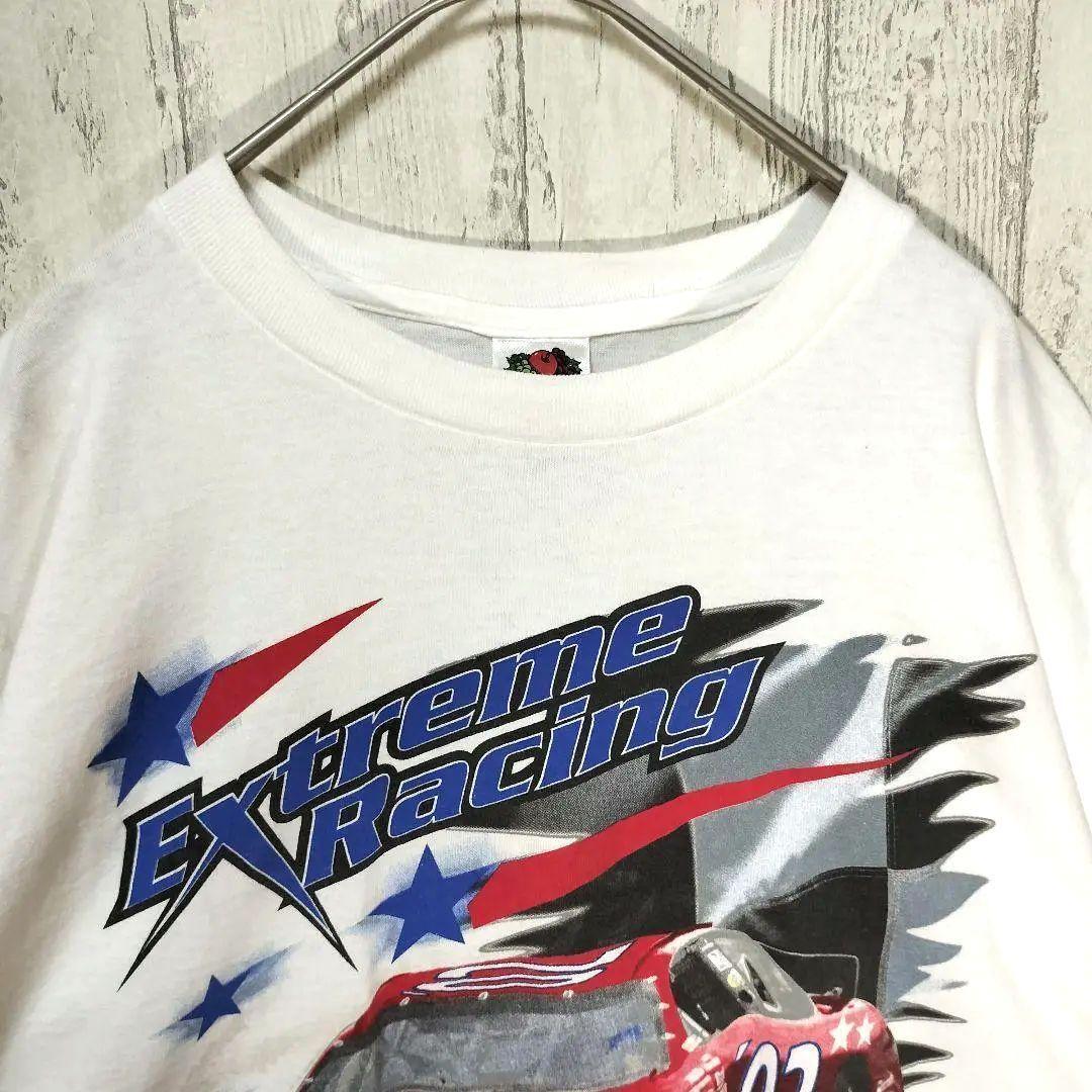 レーシングTシャツ　フルーツオブザルーム　USA古着　ビッグプリント　#h172_画像6