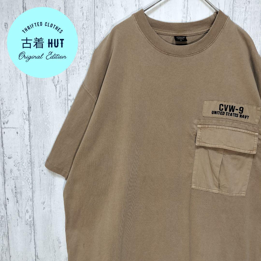 AVIREX　ミリタリー　ポケットTシャツ　上野商会　ヒモ付き　cvw-9　#h323_画像1