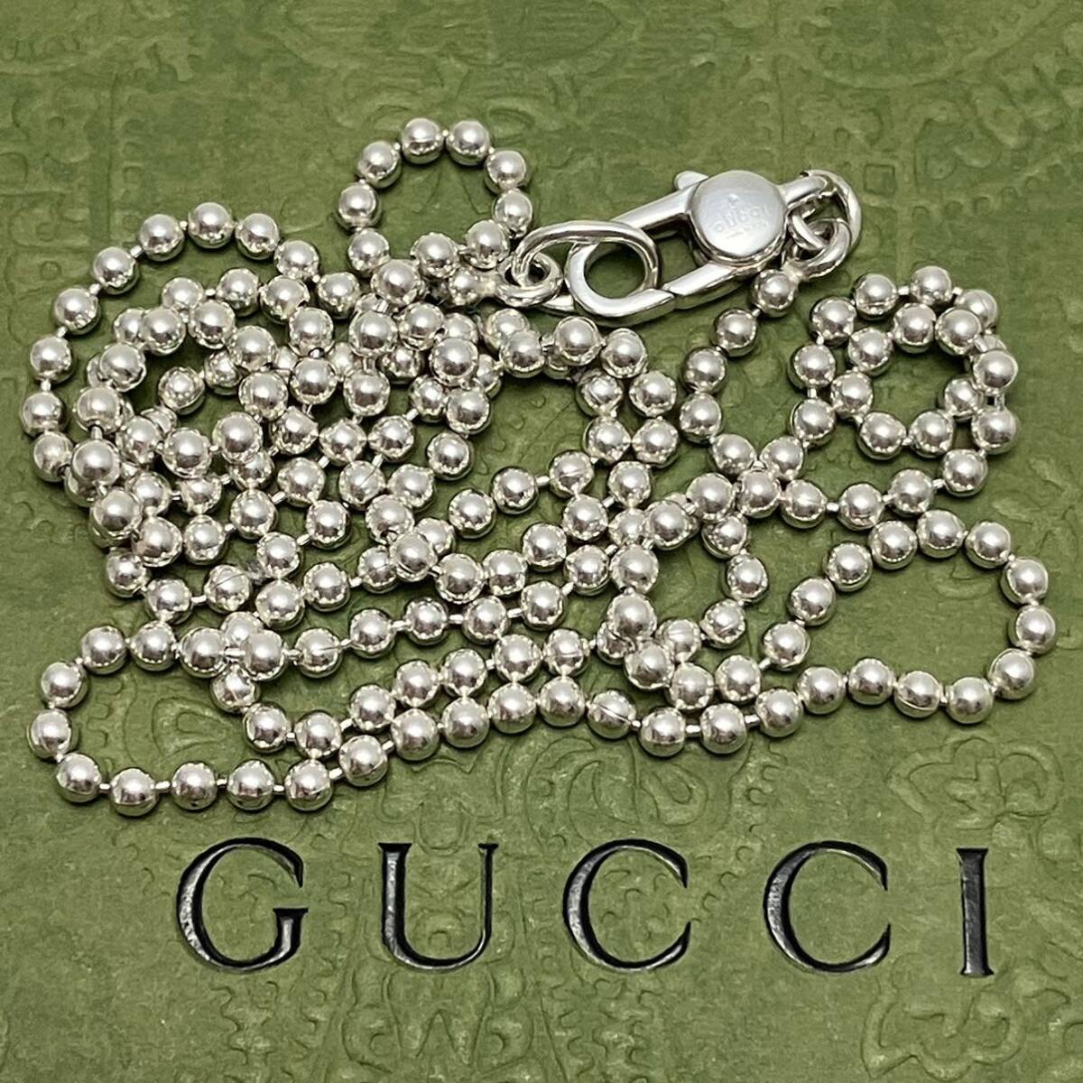 GUCCI Gucci колье серебряный SILVER 925 мяч цепь аксессуары 
