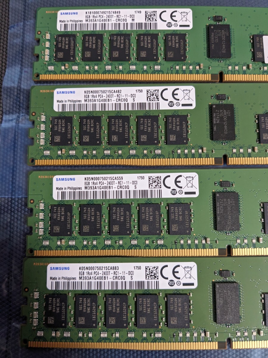 SAMSUNG サーバー用メモリ 8GB×4枚 合計32GB PC4-19200(DDR4-2400) ECC Registered BIOS起動確認済md2の画像2