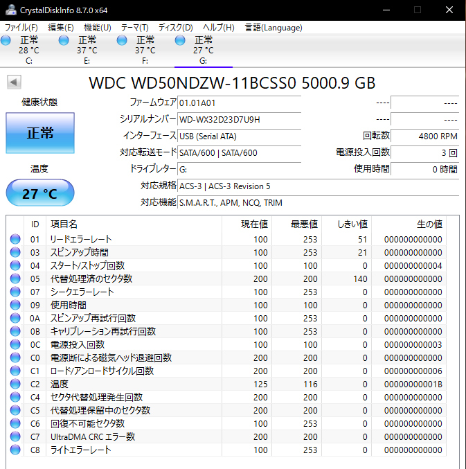 ウエスタンデジタル(Western Digital)ポータブルHDD 5TB USB3.0 WD Elements Portable 外付けハードディスク WDBU6Y0050BBK-WESN_画像5