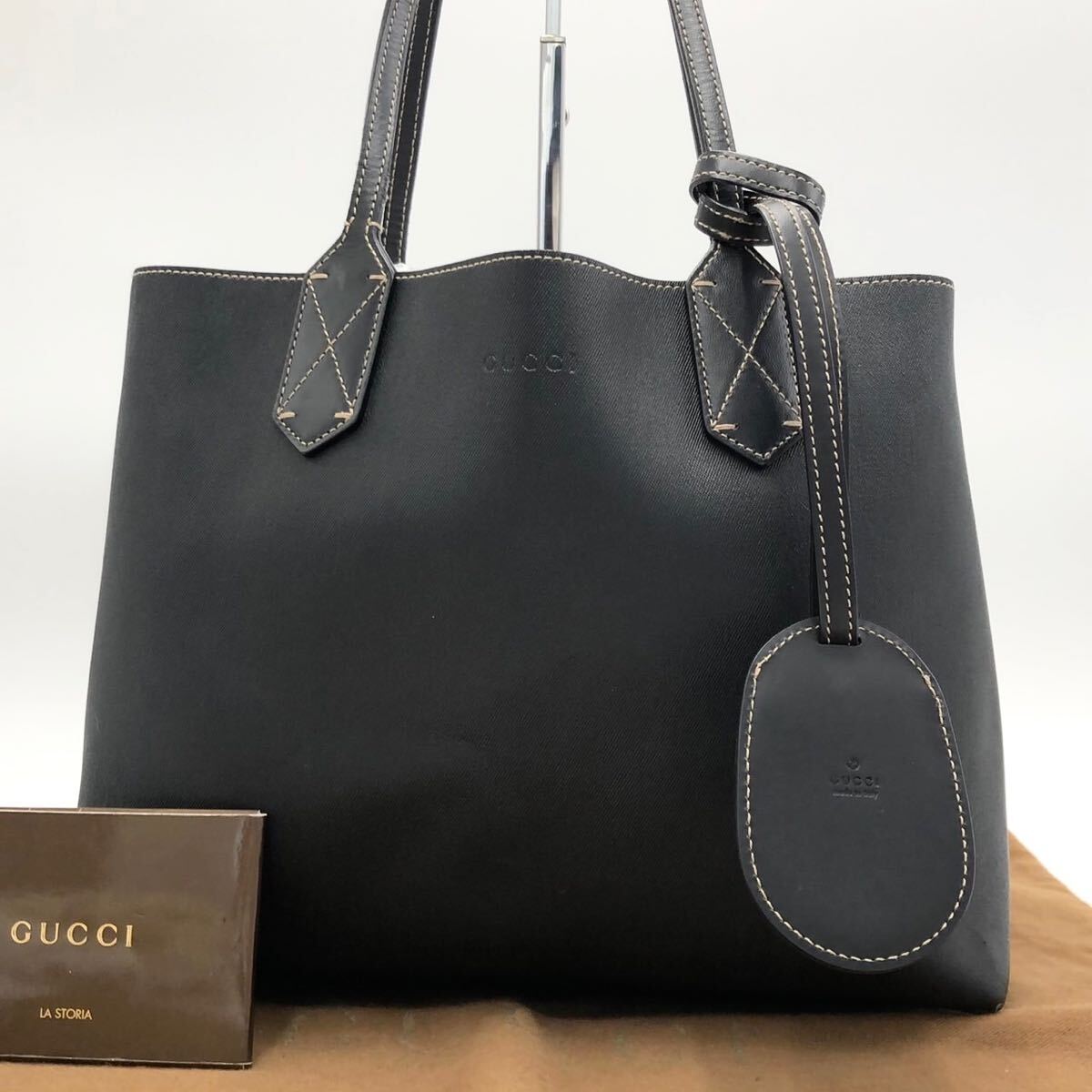 1円〜【入手困難】GUCCI グッチ トートバッグ ハンドバッグ リバーシブル GG柄 ダブルG ブラック ベージュ_画像4