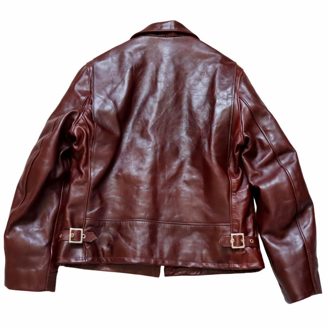 Schott/ショット スペシャルホースハイドレザー トラッカージャケット シングルライダースジャケット HORSEHIDE 馬革 ブラウン 茶色 6103JH_画像6