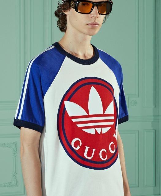 新品】アディダスグッチ adidas×GUCCI コットンジャージーT 新品】アディダスグッチ adidas×GUCCI コットンジャージーT