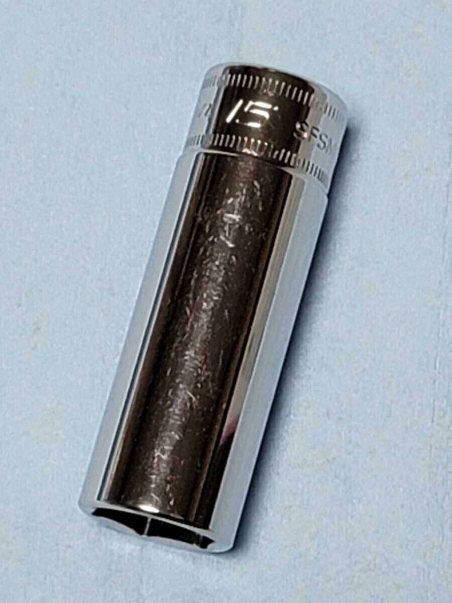 15 mm 3/8 ディープ スナップオン SFSM15 (6角) 中古品 超美品 保管品 SNAPON SNAP-ON ディープソケット ソケット 送料無料_画像1