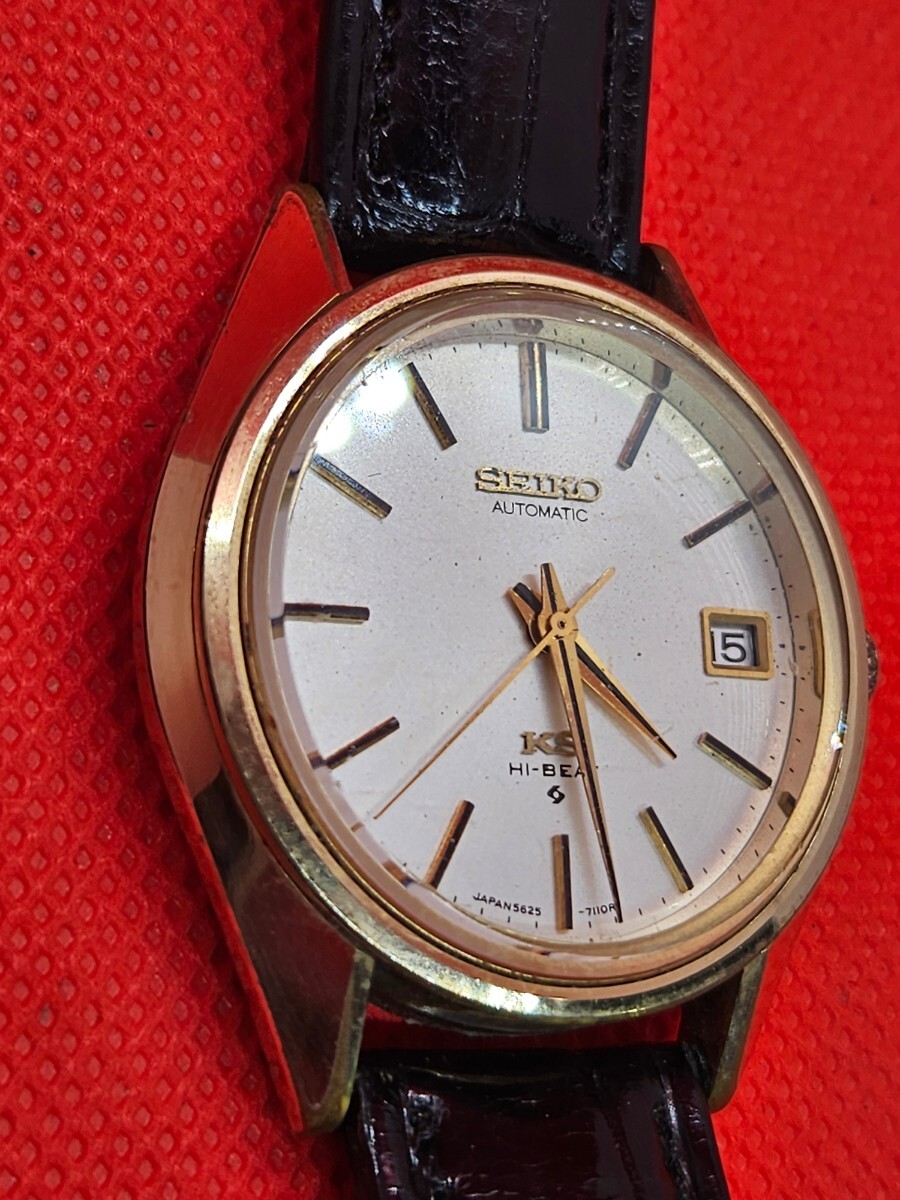 稼働品 セイコー SEIKO 5625-7113 キングセイコー ハイビート デイト 自動巻き メンズ腕時計 B0679_画像3