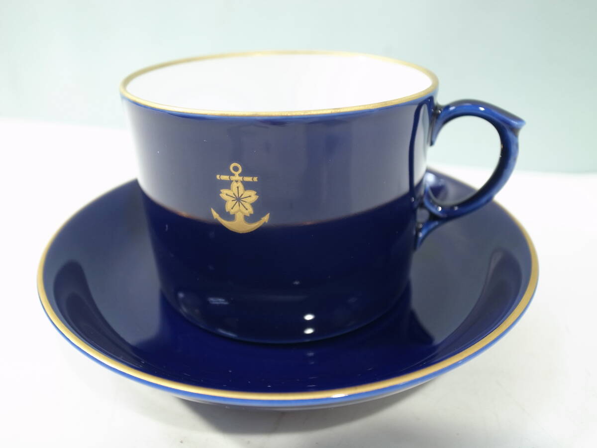 ◆未使用 深川製 ルリ錨マーク ロマン紅茶碗皿_画像4